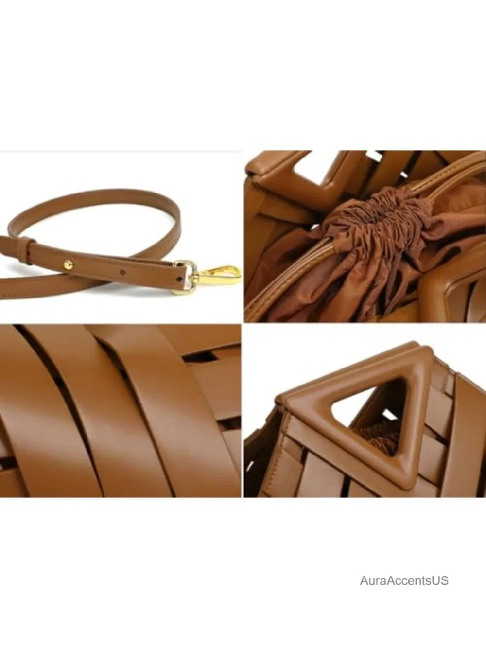 Vegan Leather Woven Clutch Crossbody Shoulder Bag with Top Handle
